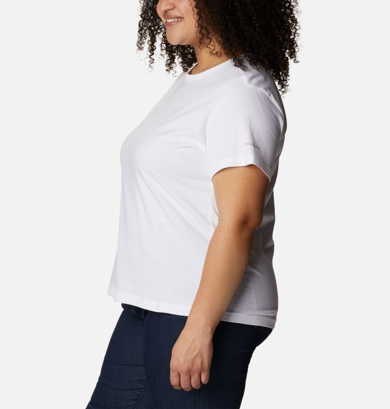 Women's Columbia Sapphire Point Short Sleeve T Shirts White | Plus Size CA-J13C0